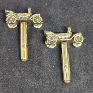 Vintage Roadster Car Gold Tone Cuff Links